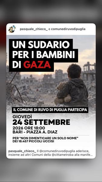 Sudario delle Bambine e dei Bambini di Gaza