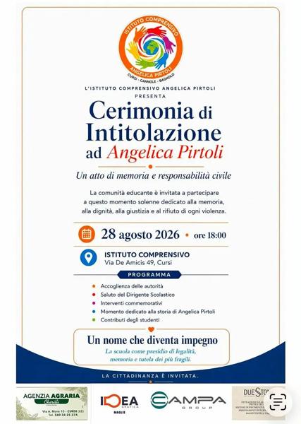 Cerimonia di Intitolazione ad Angelica Pirtoli