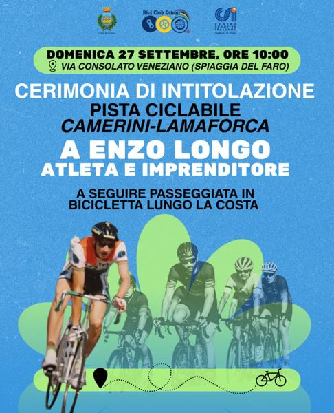 Cerimonia di intitolazione pista ciclabile Enzo Longo