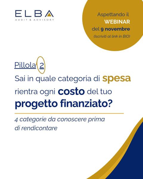 Webinar: Categorie di spesa per progetti finanziati