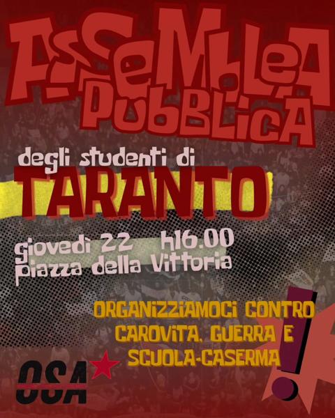 Assemblea pubblica degli studenti di Taranto