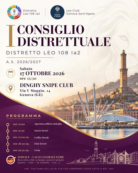 I Consiglio Distrettuale – Distretto Leo 108 Ia2