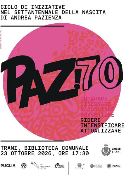 Incontro tematico su PAZ 70. RIDERE INTENSIFICARE ATTUALIZZARE