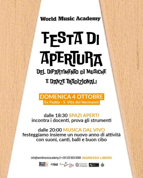 Festa di apertura del Dipartimento di Danze e Musiche Tradizionali