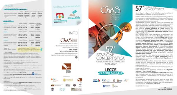 Serata Inaugurale 57^ Stagione Concertistica