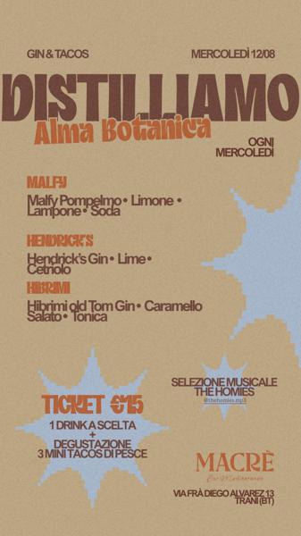 Gin & Tacos - Distilliamo Alma Botanica