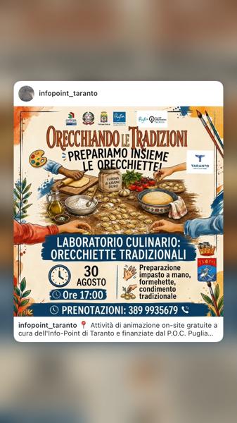 Laboratorio Culinario: Orecchiette Tradizionali