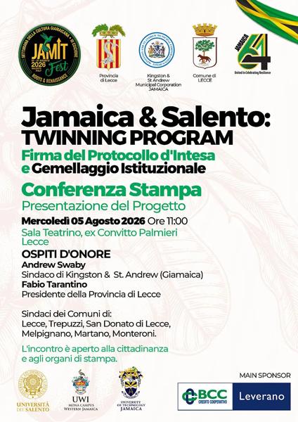 Conferenza Stampa Jamaica & Salento: Twinning Program