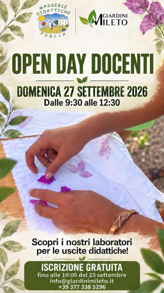 Open Day Docenti - Laboratori per scolaresche