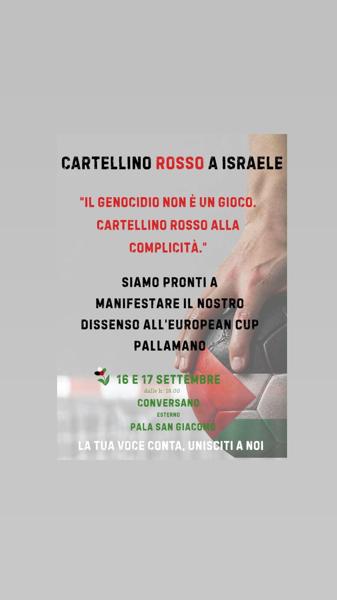 Manifestazione di dissenso all'European Cup di Pallamano