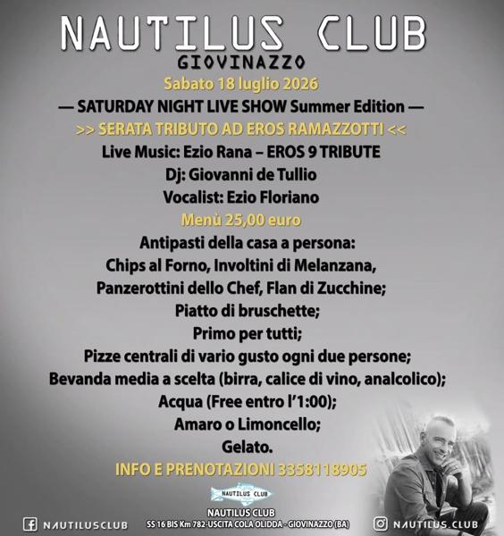 Saturday Night Live Show Summer Edition - Serata Tributo ad Eros Ramazzotti
