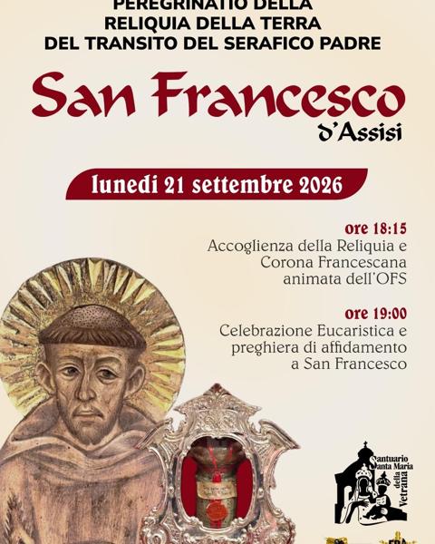 Accoglienza della Reliquia della terra del Transito di San Francesco d'Assisi