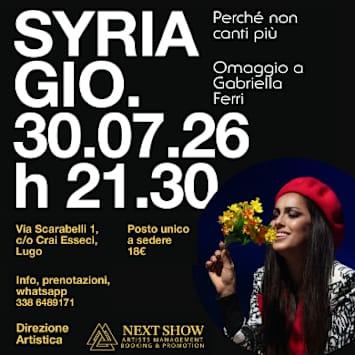 Syria - Perché non canti più