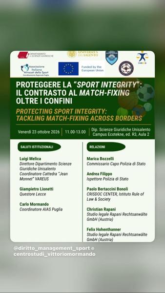 Proteggere la "Sport Integrity": il contrasto al match-fixing oltre i confini