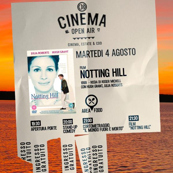 Cinema Open Air "Nottingh Hill" + Stand up Comedy + Cortometraggio