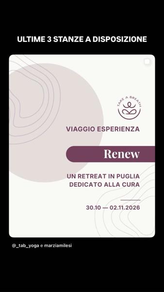 Renew — Viaggio Esperienza