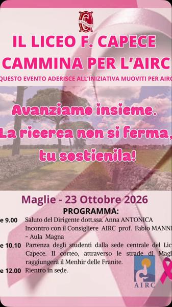 Il Liceo F. Capece cammina per l'AIRC