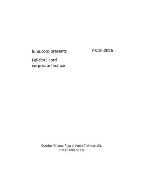 luna.corp: Felicity J Lord + Corporate Finance