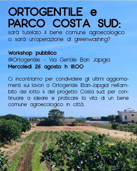 Workshop pubblico Ortogentile e Parco Costa Sud