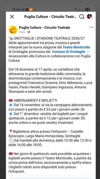 Stagione Teatrale 2026/27
