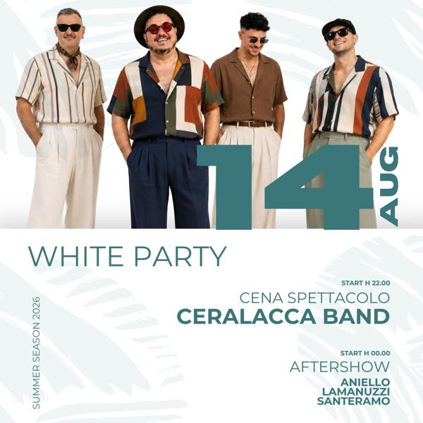 Venerdì 14 Agosto WHITE PARTY at SUARA BEACH CLUB