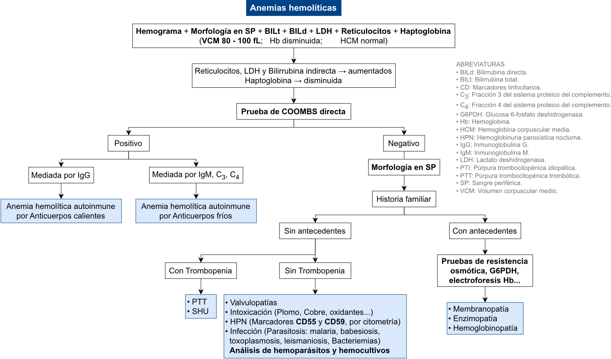 Algoritmo de diagnóstico de las Anemias Hemoliticas