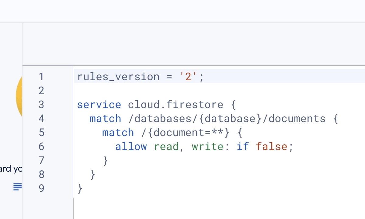 Firestore rules dev