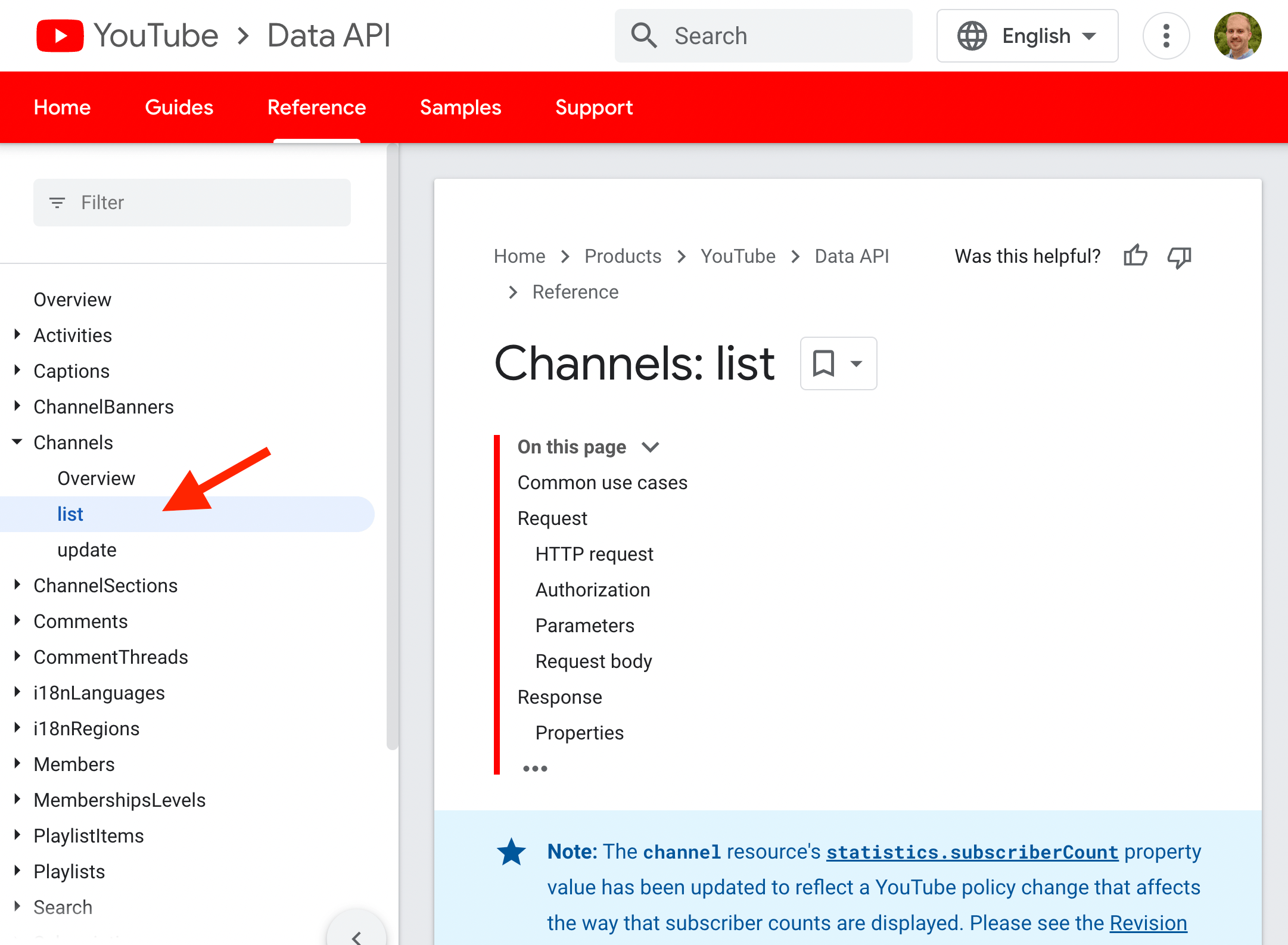 channels.list