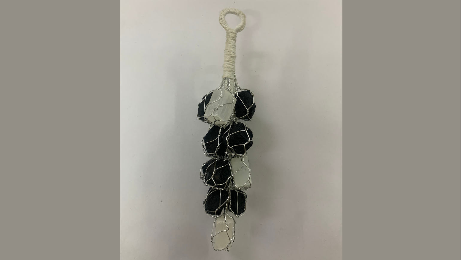 Black Tarmouline & Selenite Hanging