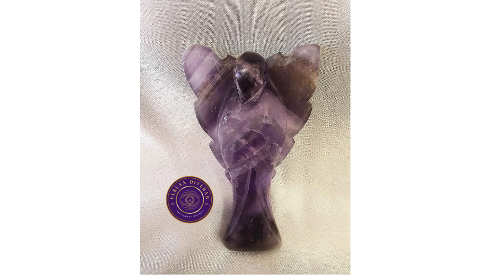 Amethyst Crystal Angel Natural Healing Stone for spirituality & wisdom Size 3 inch 