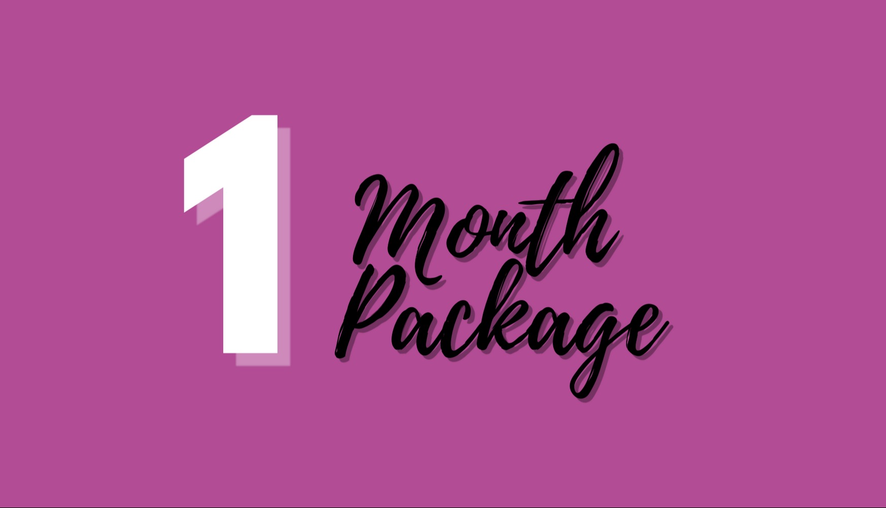 1 Month Studio Package