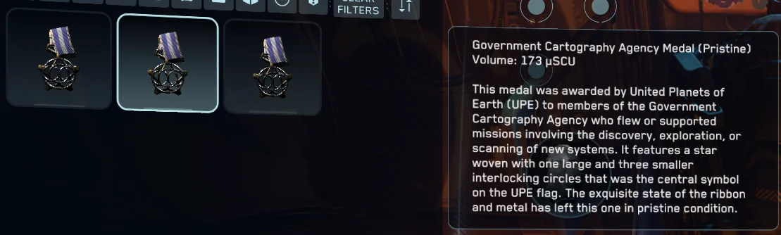 Government Cartography Agency Medal (Pristine) - 1,000,000 aUEC