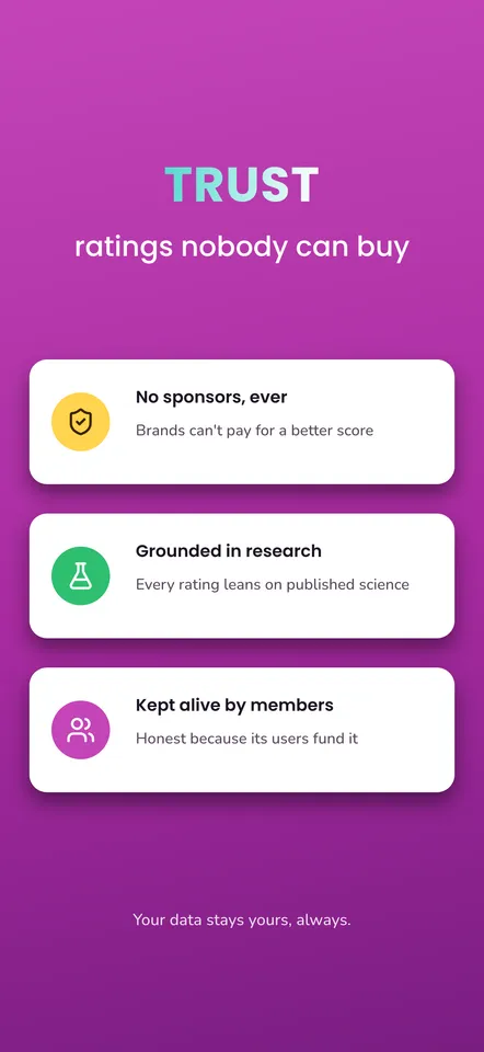 Orchid Pop — Feature 5 (trust rows)