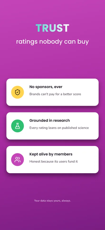 Sift — Feature 5 (trust rows)