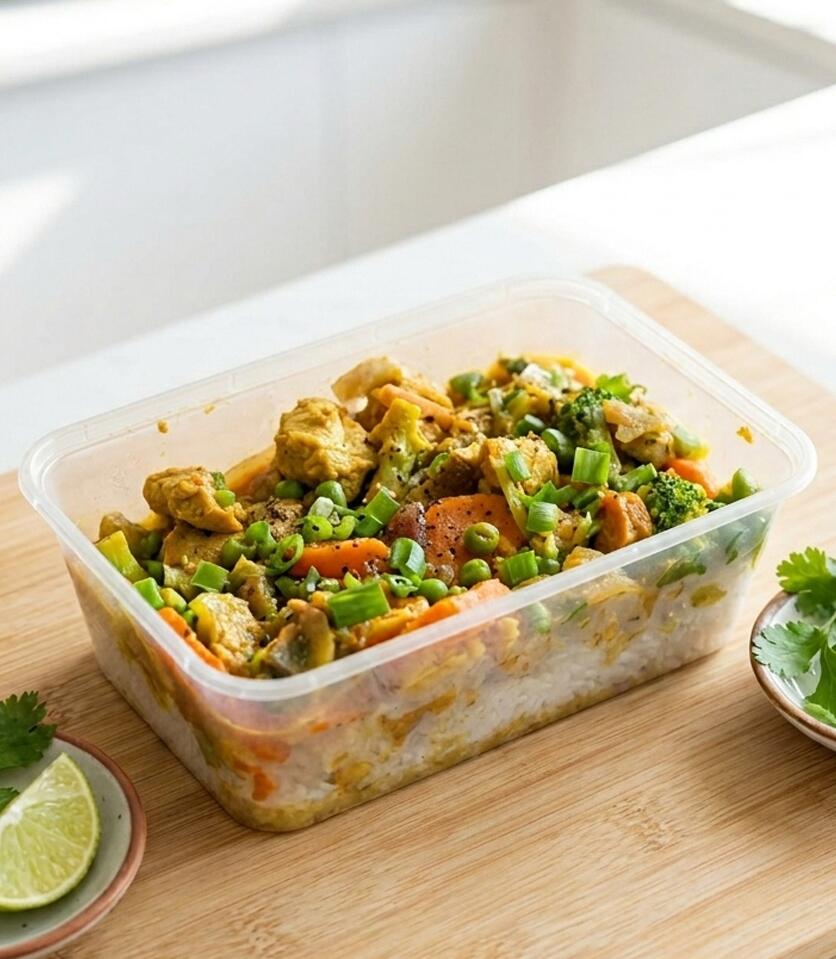 Chicken stew over rice
