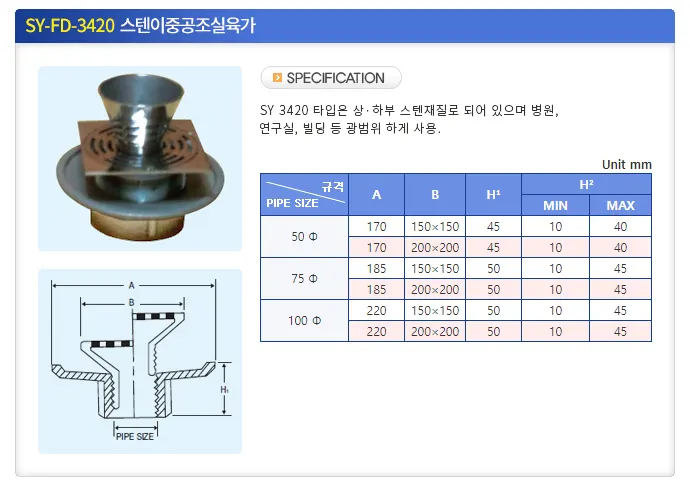 SY-FD-3420 규격·도면