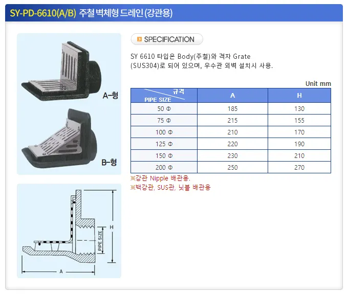 SY-PD-6610 규격·도면