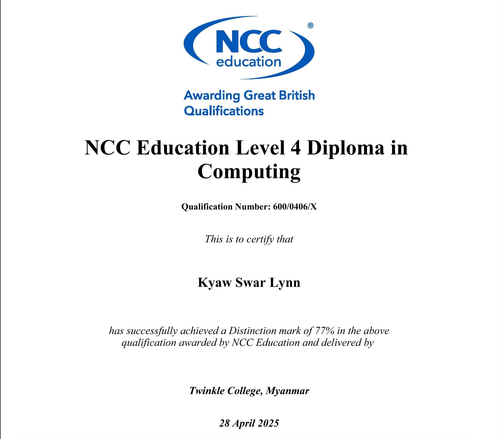certificate image