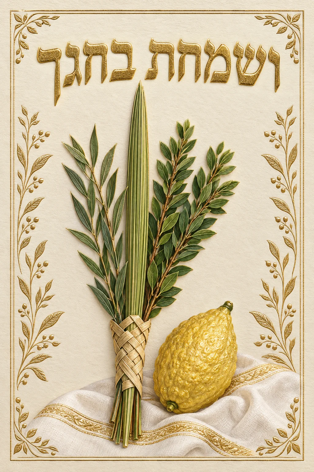 The Four Species - 'ושמחת בחגך' — Jewish Holidays card