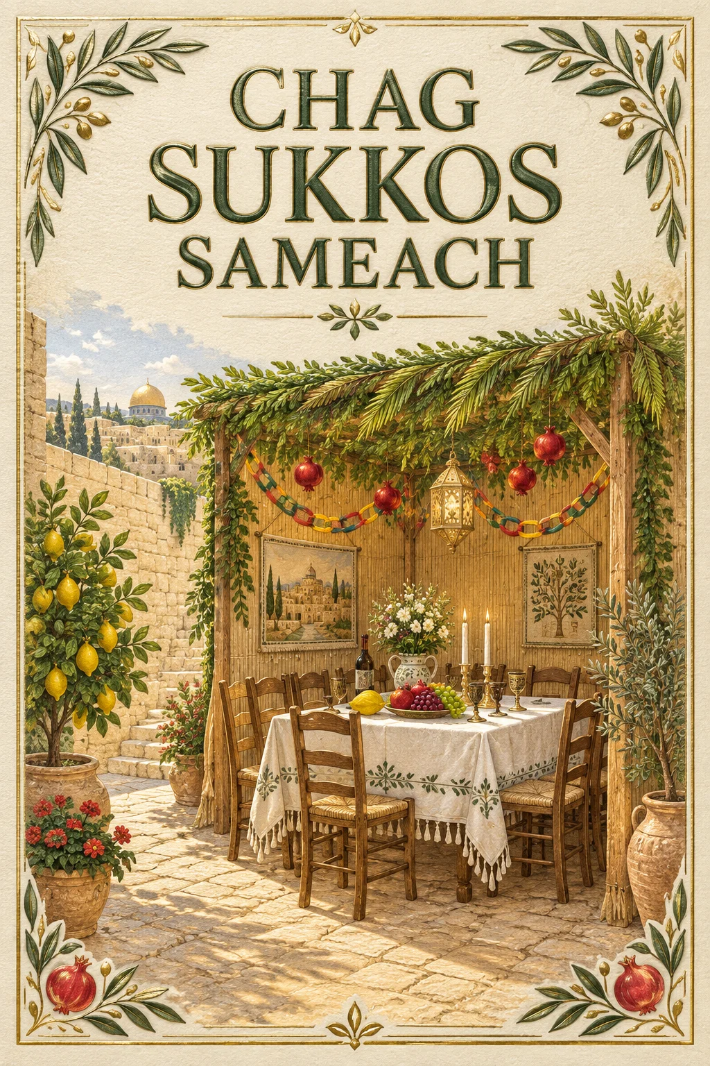 Under the Sukkah Stars - 'Chag Sukkos Sameach' — Jewish Holidays card