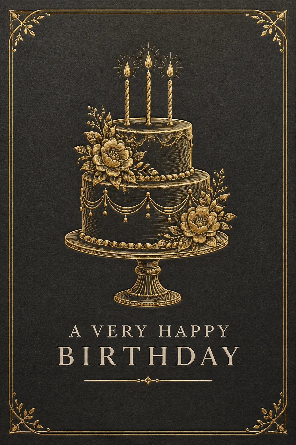 The Birthday Cake - 'A Very Happy Birthday' — Birthday card