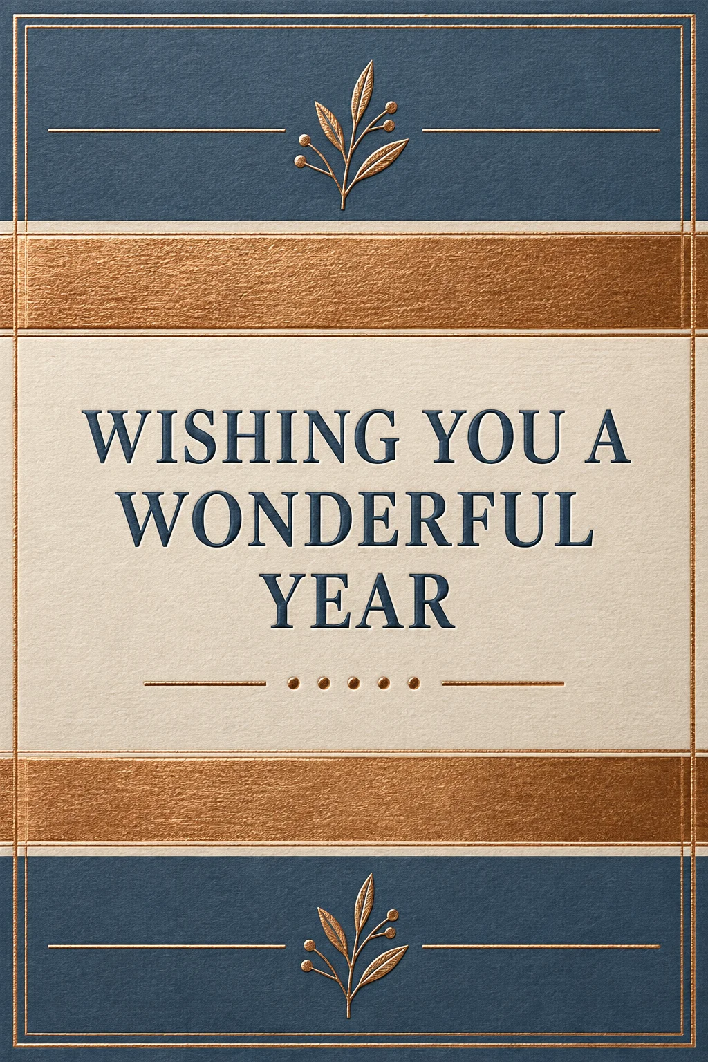 Slate & Copper - 'Wishing You a Wonderful Year' — Birthday card
