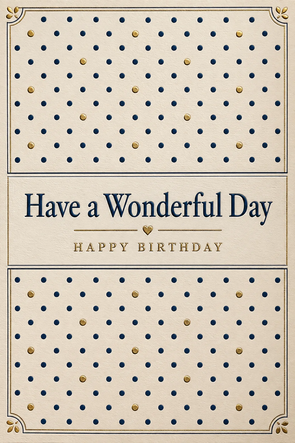 Polka Dot Classic - 'Have a Wonderful Day' — Birthday card