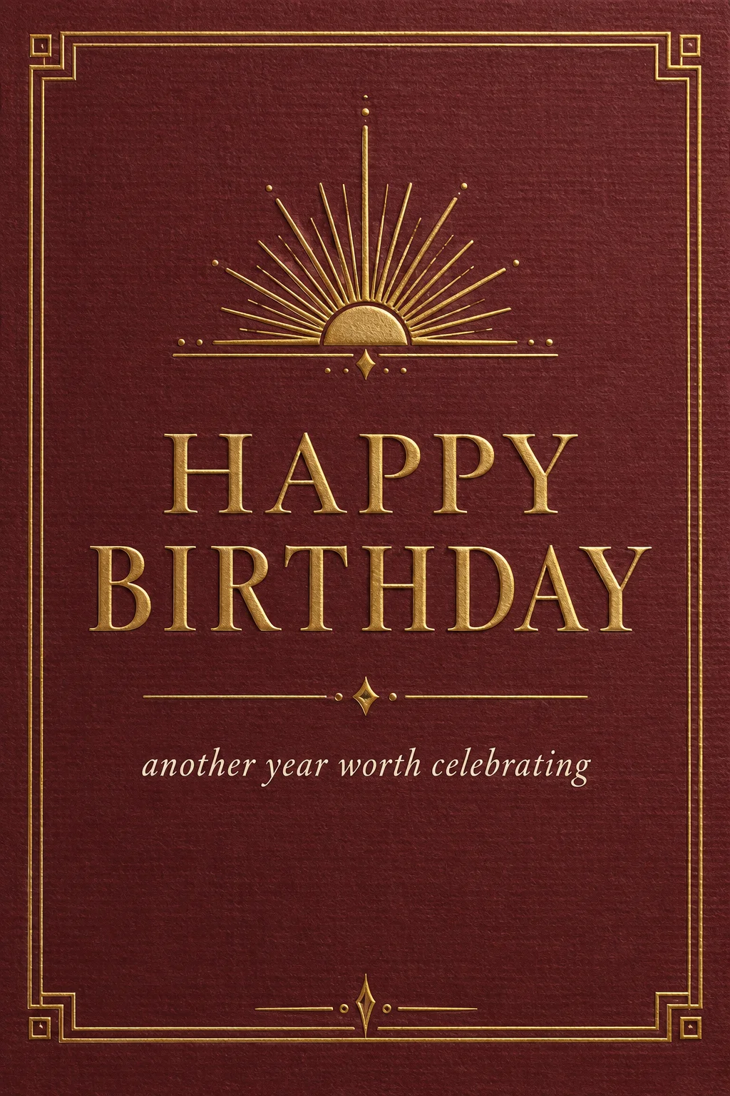 Deco Frame - 'Another Year Worth Celebrating' — Birthday card