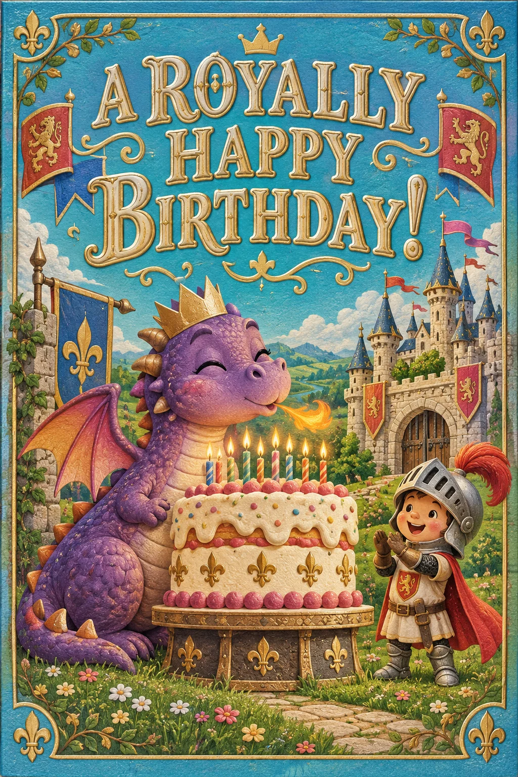 The Friendly Dragon's Castle — Birthday card