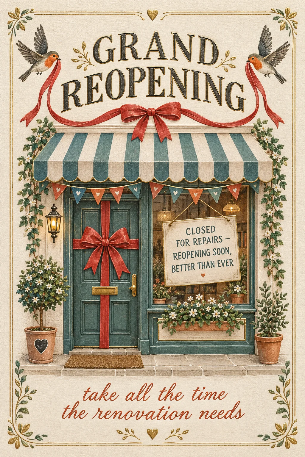Grand Reopening — Get Well card