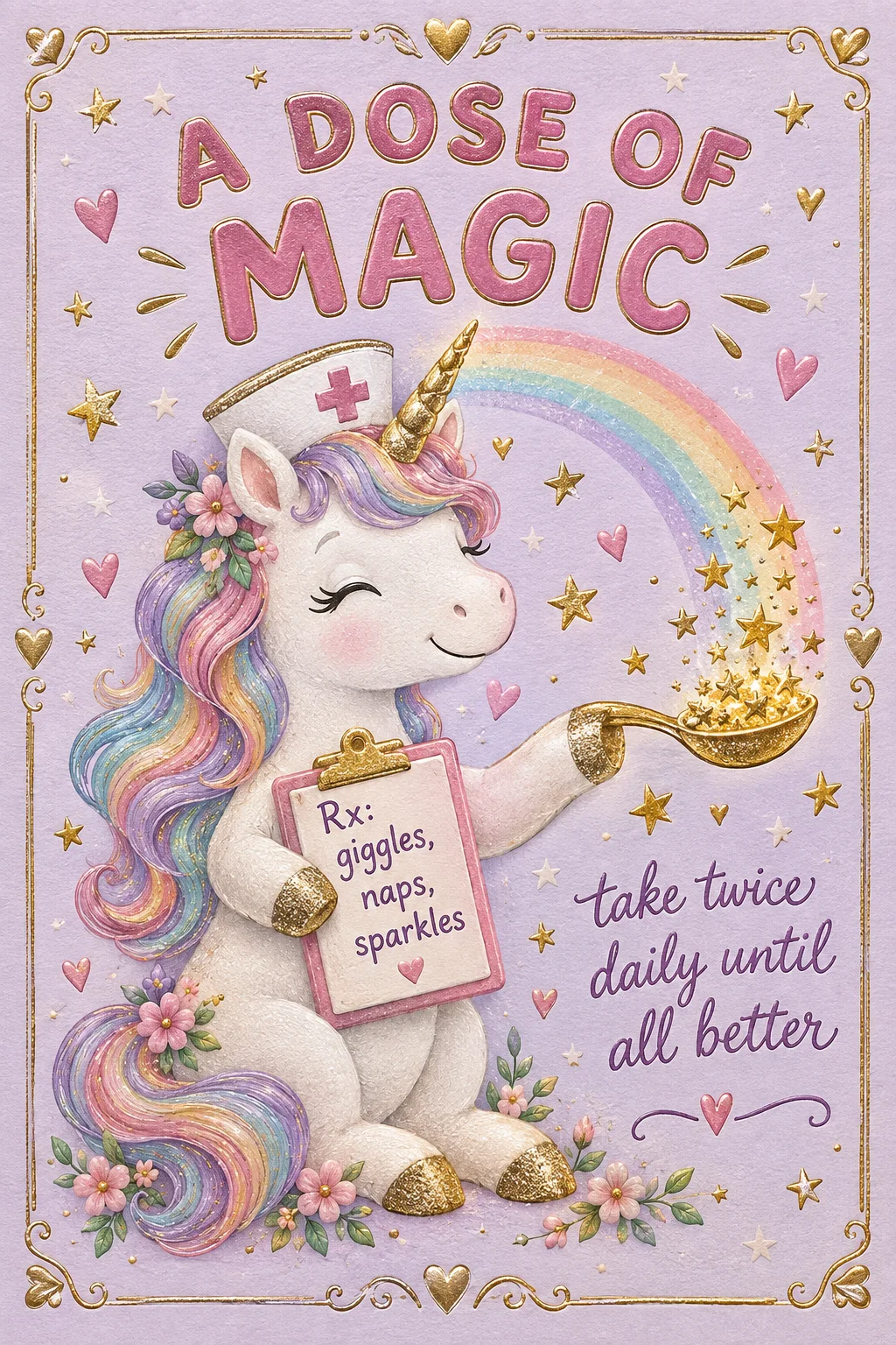 The Unicorn Prescription — Get Well card