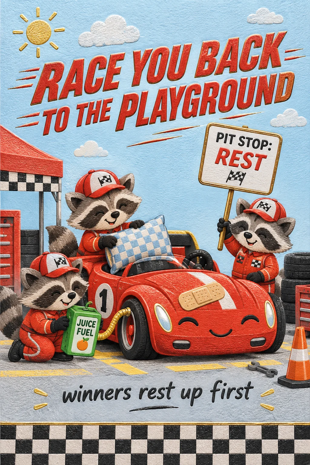 Race You Back to the Playground — Get Well card