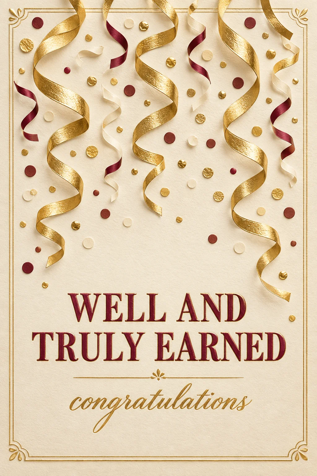 Gold Ticker Tape — Good Times card