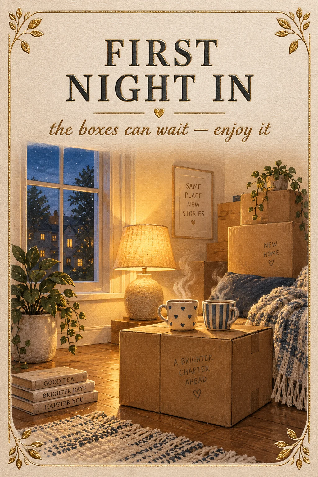 Kettle On - 'First Night In' — Good Times card